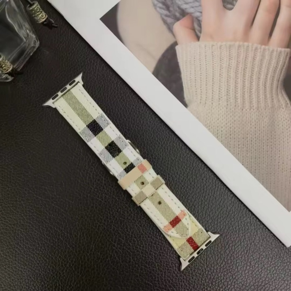 Leather Plaid Apple Watch Band 38/40/41/42/44 - Picture 10 of 16